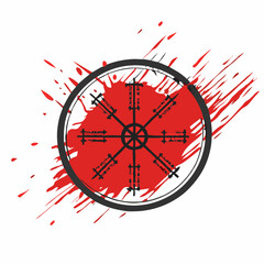 Grunge scandinavian viking symbol background vector illustration (3)