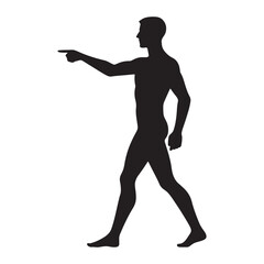 Silhouette of a person with a pointing gesture - pointing person silhouette - pointing person vector - pointing person illustration - pointing silhouette - pointing vector
