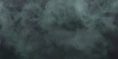 Green smoke is creating abstract shapes over a dark background, perfect for backgrounds and textures