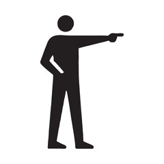 Silhouette of a person pointing for minimalistic design - pointing person silhouette - pointing person vector - pointing person illustration - pointing silhouette - pointing vector
