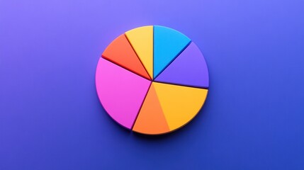 Obraz premium Colorful Six Section Pie Chart Data Visualization