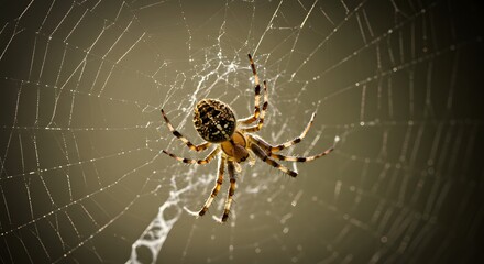 Spider in Web Macro Photography Nature Image