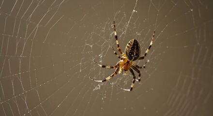 Spider on Web Macro Photography Nature Closeup