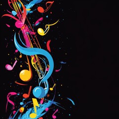 Vibrant Music Notes: An Abstract Splash of Color and Rhythm