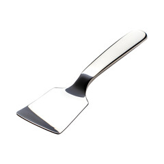 Contemporary Stainless Steel Dough Scraper with White Handle Isolated on Transparent Background