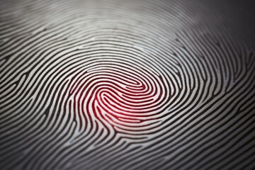 Fingerprint being scanned by red light on a security system, representing biometric identification and access control