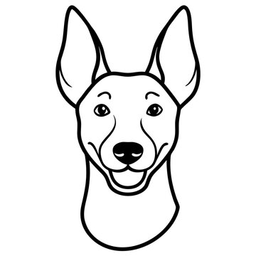 recommend clip art: Funny pharaoh hound dog head vector art