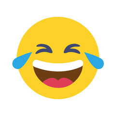 Fototapeta premium Laughing emoji with tears