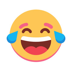 Obraz premium Laughing emoji with tears of joy