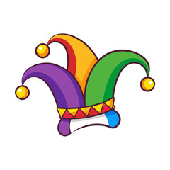 Classic multicolored jester hat