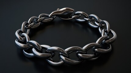 Obraz premium Polished Metal Chain Bracelet Fashion Accessory Design