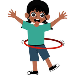 Kid playing hula hoop