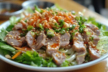 Chilled salad pig s feet roasted pork grill small wrapped pork simmered pork garlic noodle platter