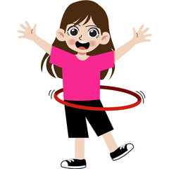 Girl playing hula hoop
