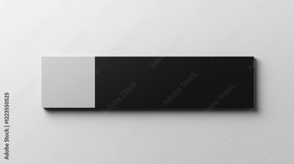 Aufkleber Grey and black rectangular block on white background