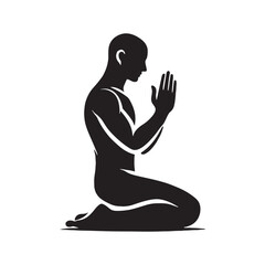 Religious praying person silhouette for creative designs - praying person silhouette - praying person vector - praying person illustration - praying silhouette - praying vector
