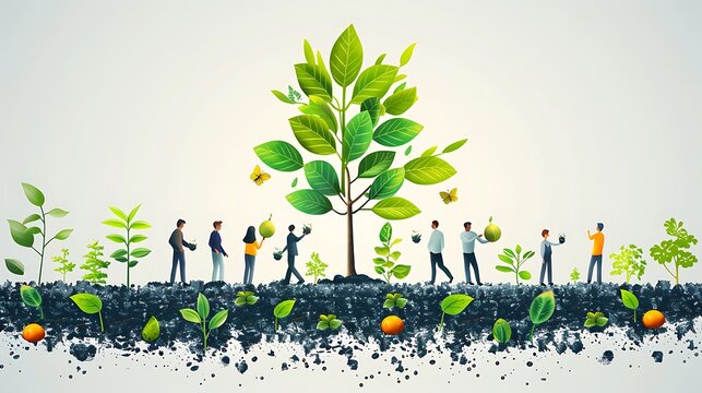 Businesses and Community Coming Together to Plant Trees for Environmental Sustainability, Promoting Green Initiatives, and Enhancing Local Ecosystems for a Better Future