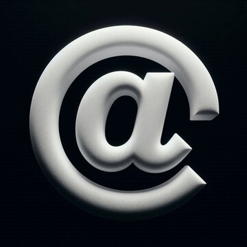 a white at sign illustration with a black background without effects, generated by AI
