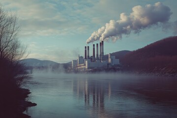 Industrial Pollution: A River's Reflection of Environmental Impact