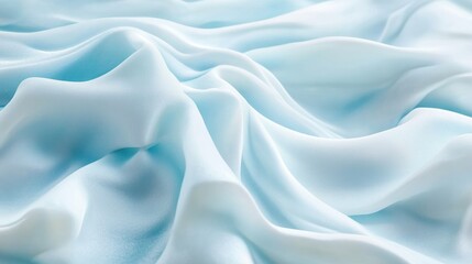 Obraz premium Draped light blue silk fabric, studio shot, soft background, textile design