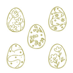 Set of vector illustrations of Easter eggs. Collection of hand drawn doodles.