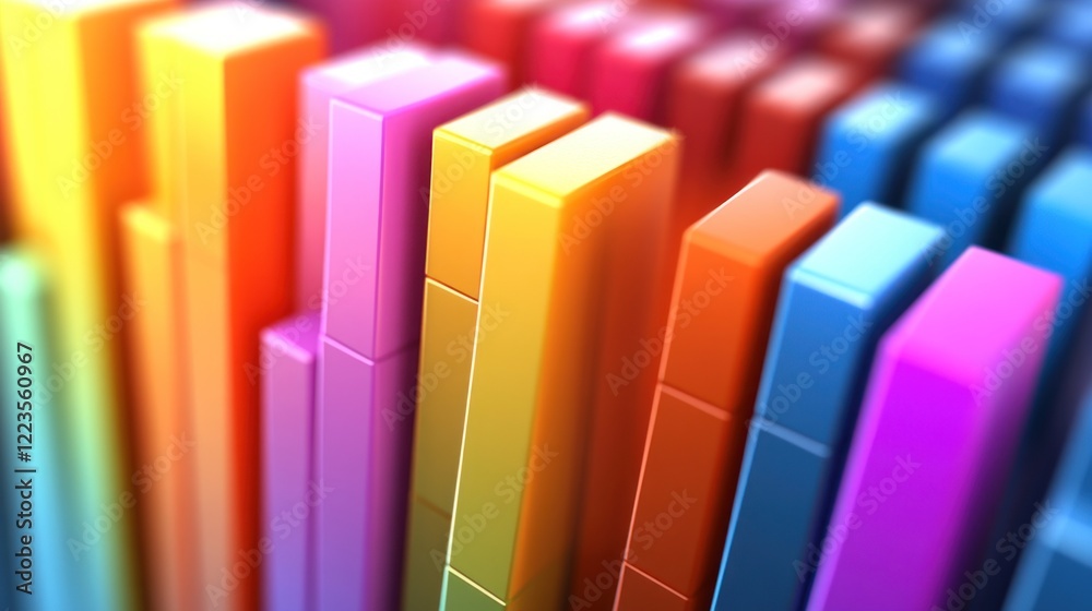 Poster Colorful Rectangular Blocks Forming Abstract Pattern
