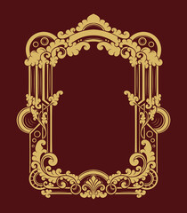vintage ornament floral frame gold