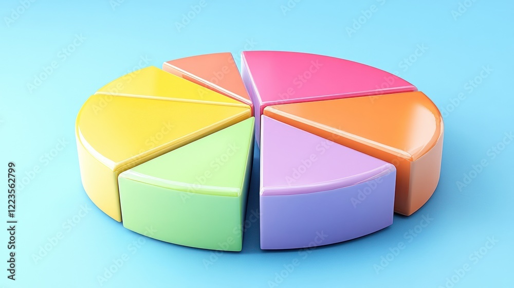 Poster Colorful Three Dimensional Pie Chart Data Representation