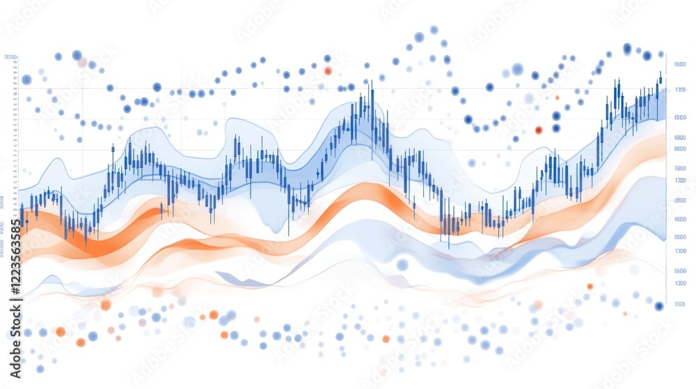 Poster Abstract Financial Data Visualization Graph Showing Market Trends