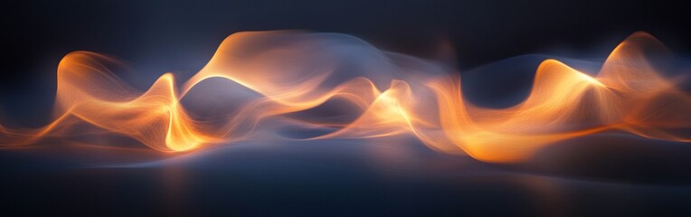 Flames twist and shape into mesmerizing forms against a deep black backdrop, creating an enchanting display of light and movement. With copy space for text