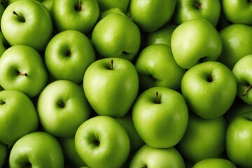 Fresh green apples background