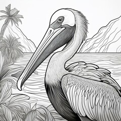 Ausmalbild Pelikan