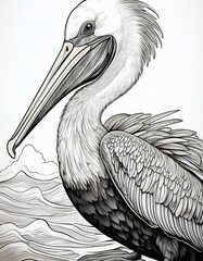 Ausmalbild Pelikan