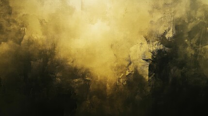 Abstract Gold And Black Textured Painting