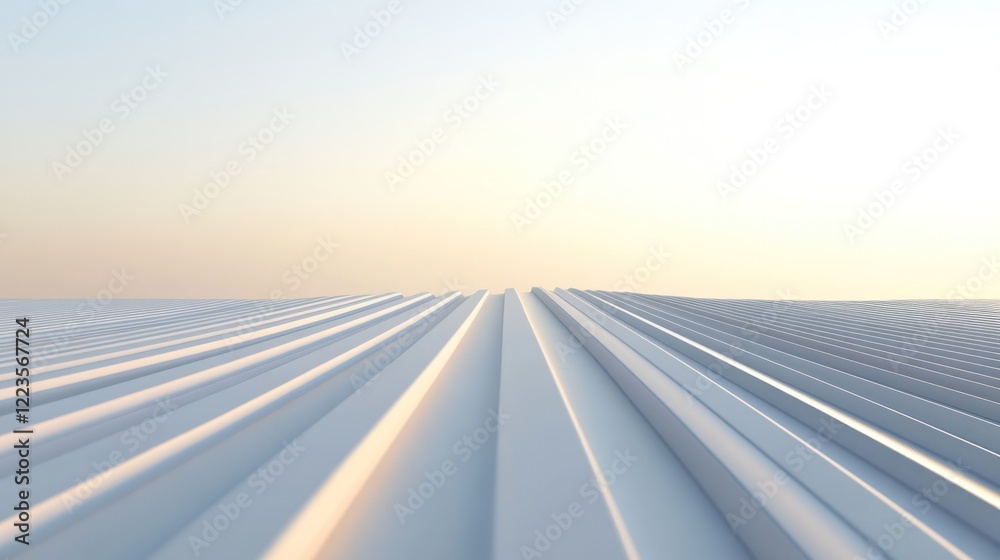 Poster abstract white parallel lines converging at horizon
