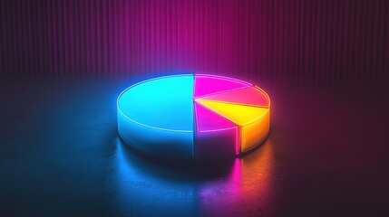 Fototapeta premium Vibrant pie chart showcasing perfect gender representation digital art abstract environment modern viewpoint