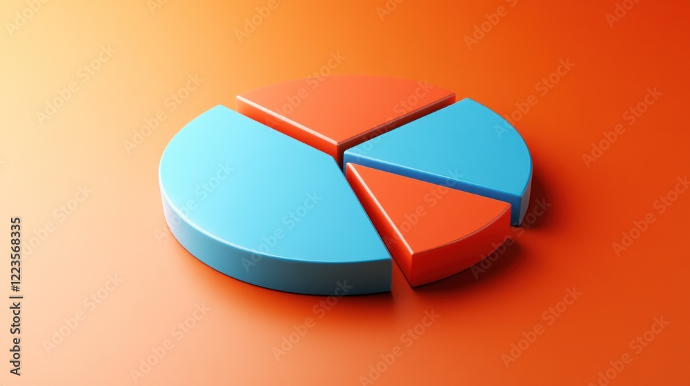 Aufkleber Three Dimensional Pie Chart Showing Data Segments