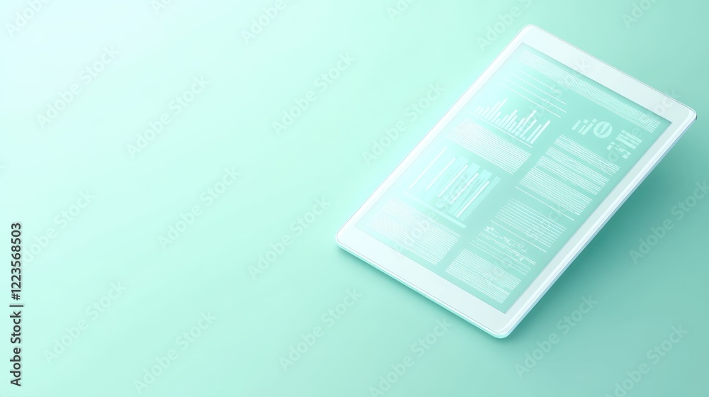 Aufkleber White Tablet Displaying Business Data Graphics