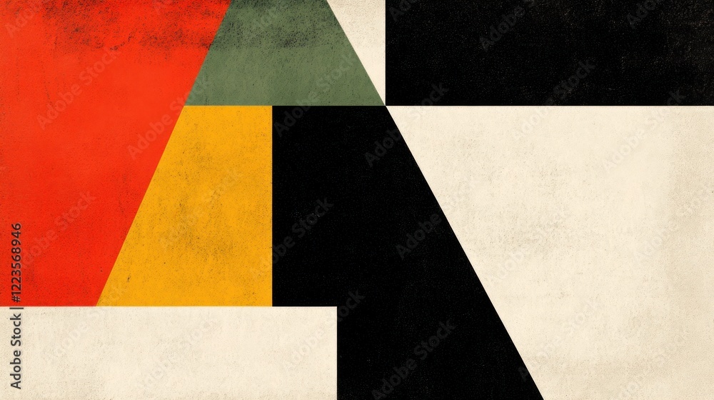Poster Abstract Geometric Color Block Design Composition