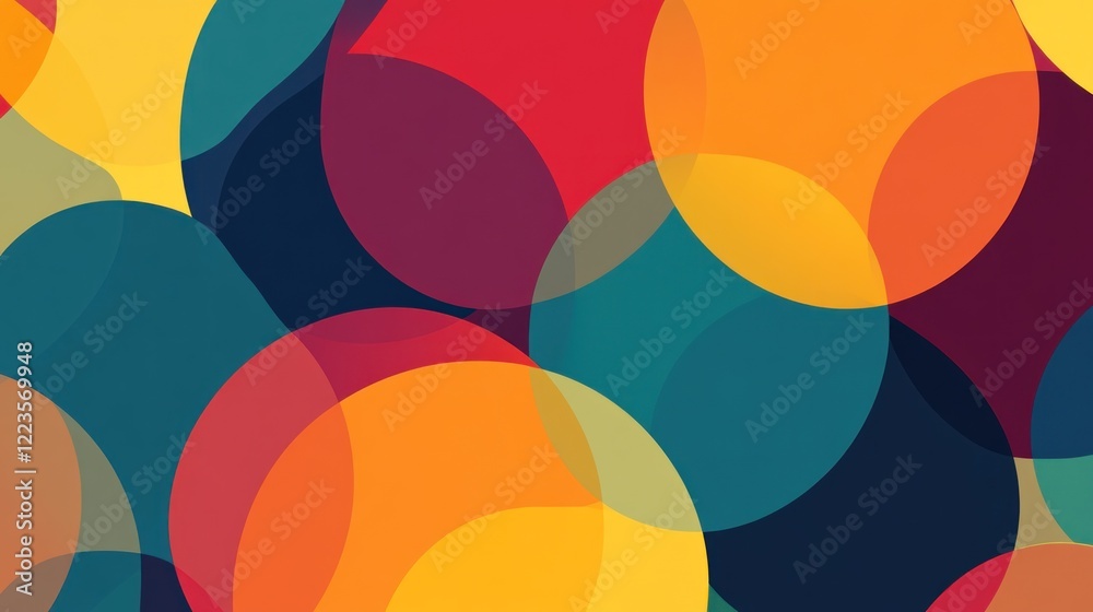 Poster Abstract Colorful Overlapping Circles Design