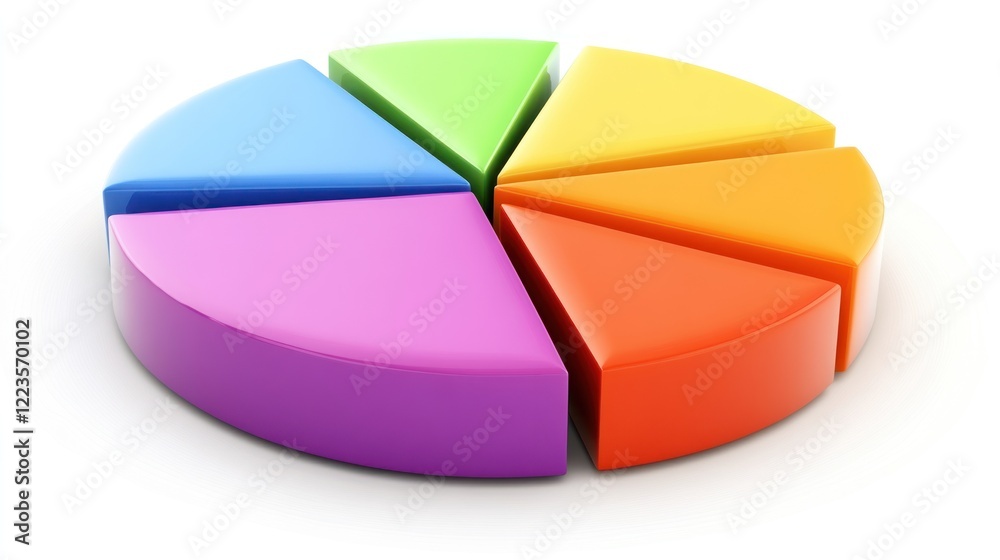 Poster Colorful Three Dimensional Pie Chart Data Representation