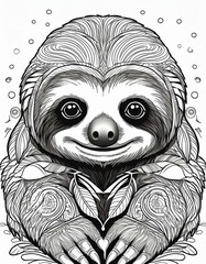 Fototapeta premium Ausmalbild Faultier