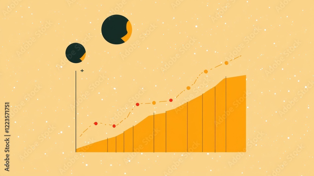 Poster abstract graph showing exponential growth and success