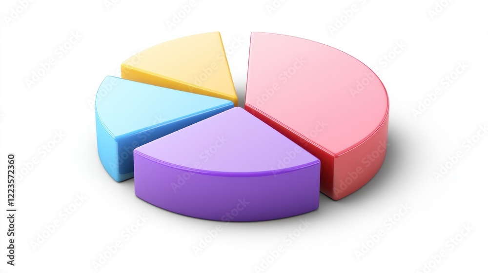 Poster Colorful Three Dimensional Pie Chart Data Representation