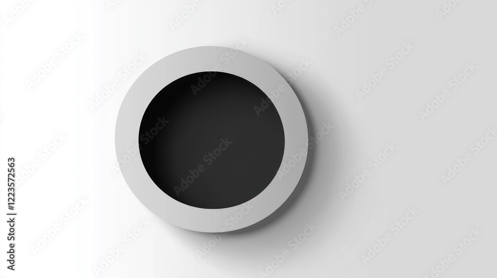 Poster a grayscale circular recessed design on a wall