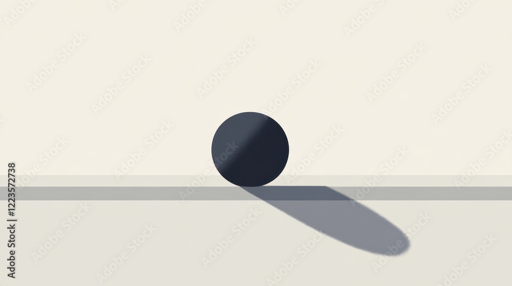Poster dark circle on a light surface casts a shadow