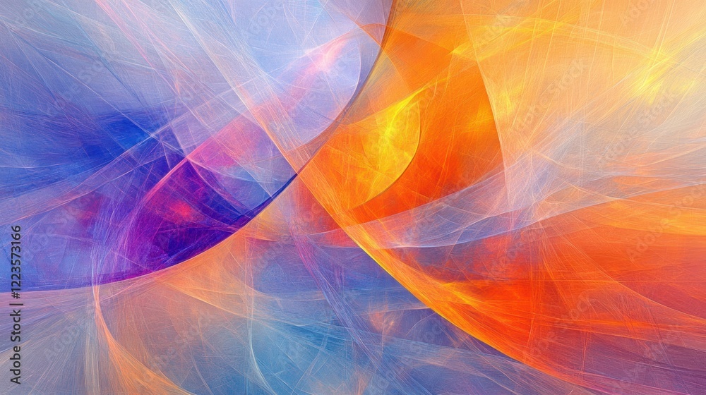 Aufkleber abstract colorful swirling fractal art design