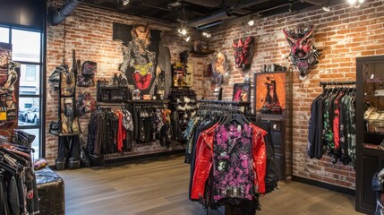 Gothic Clothing Boutique Interior Display of Apparel