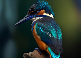 Das Bild ist eine Nahaufnahme eines Vogels, der auf einem Ast sitzt. Der Vogel ist ein Gürtelliest, auch bekannt als Eisvogel
