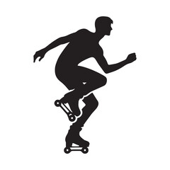 Stylish skating person silhouette for use in graphics - skating person silhouette - skating person vector - skating person illustration

